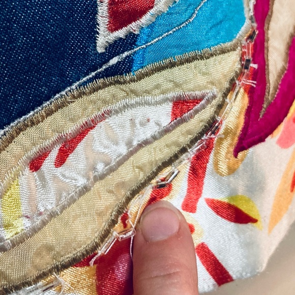 Vtg Allure Embroidered Jacket Size M Lined Buttons Floral Some wear see photos - Picture 4 of 7